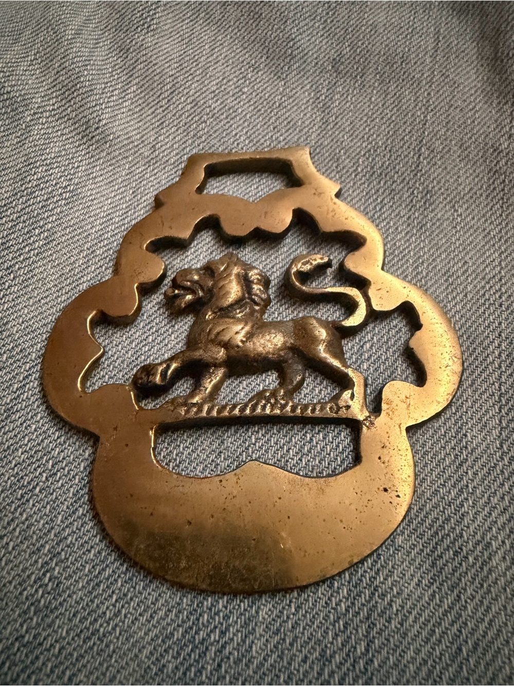 Vintage Brass Walking Lion Horse Harness Decorative As Is Made In England